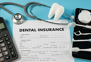 A dental insurance claim form