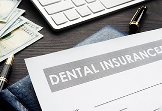 Close-up of dental insurance form