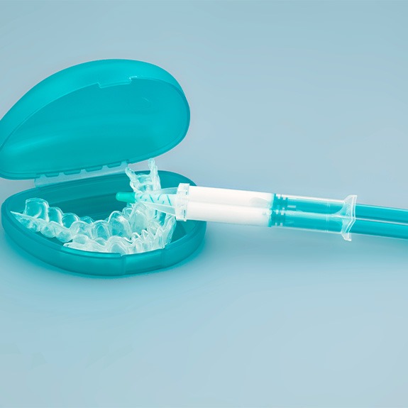 Mouth trays with a syringe of medication