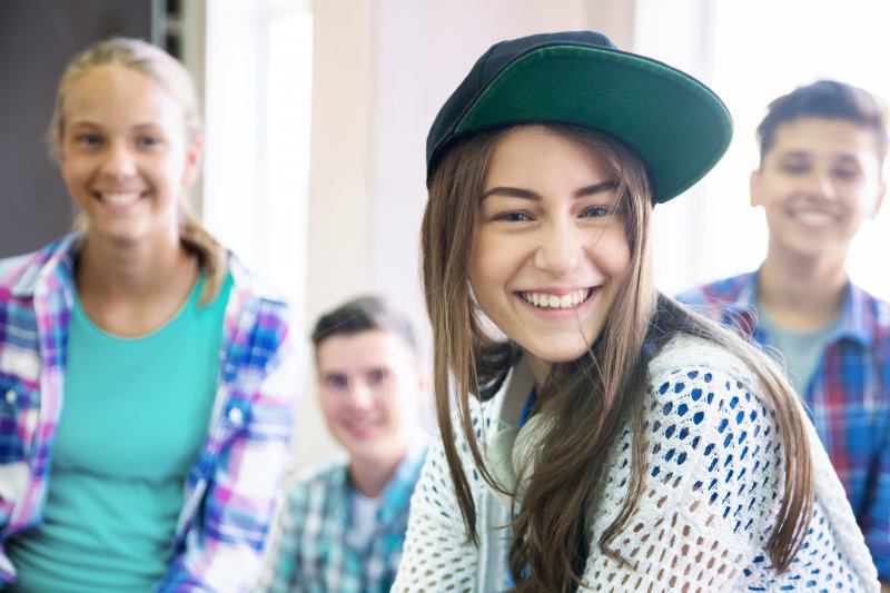 teenagers at school smiling in Weatherford